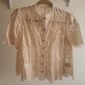 Anthropologie Floreat Lace Top 00P